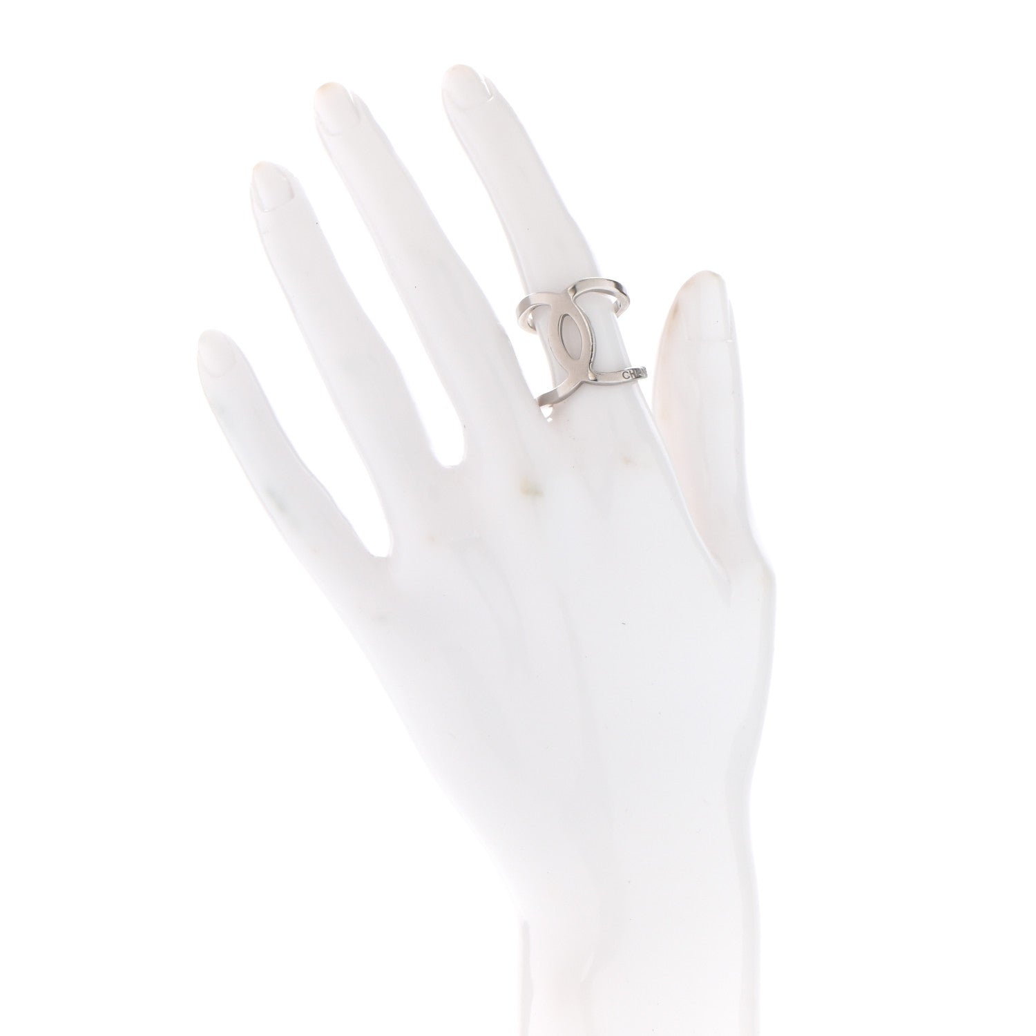 Chanel Metal CC Ring 6.25 Silver 2 of 4