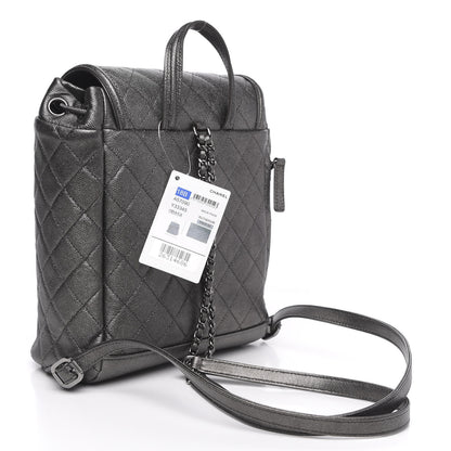 Chanel Metallic Caviar Quilted Filigree Backpack Dark Silver 2 of 11