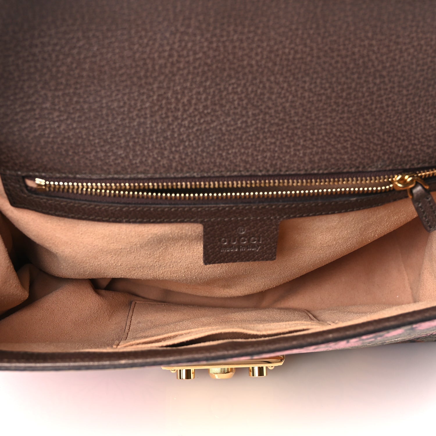 Gucci GG Supreme Monogram Bengal Medium Padlock Shoulder Bag Beige Pink 4 of 9
