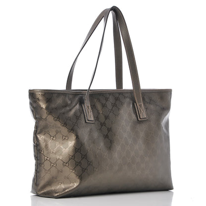 Gucci Imprime Monogram Medium Zippered Shopping Tote Pewter 3 of 13