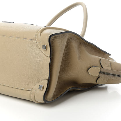 Celine Drummed Calfskin Shoulder Luggage Dune 7 of 9