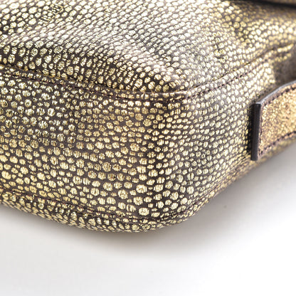 Fendi Metallic Canvas Baguette Gold 9 of 10