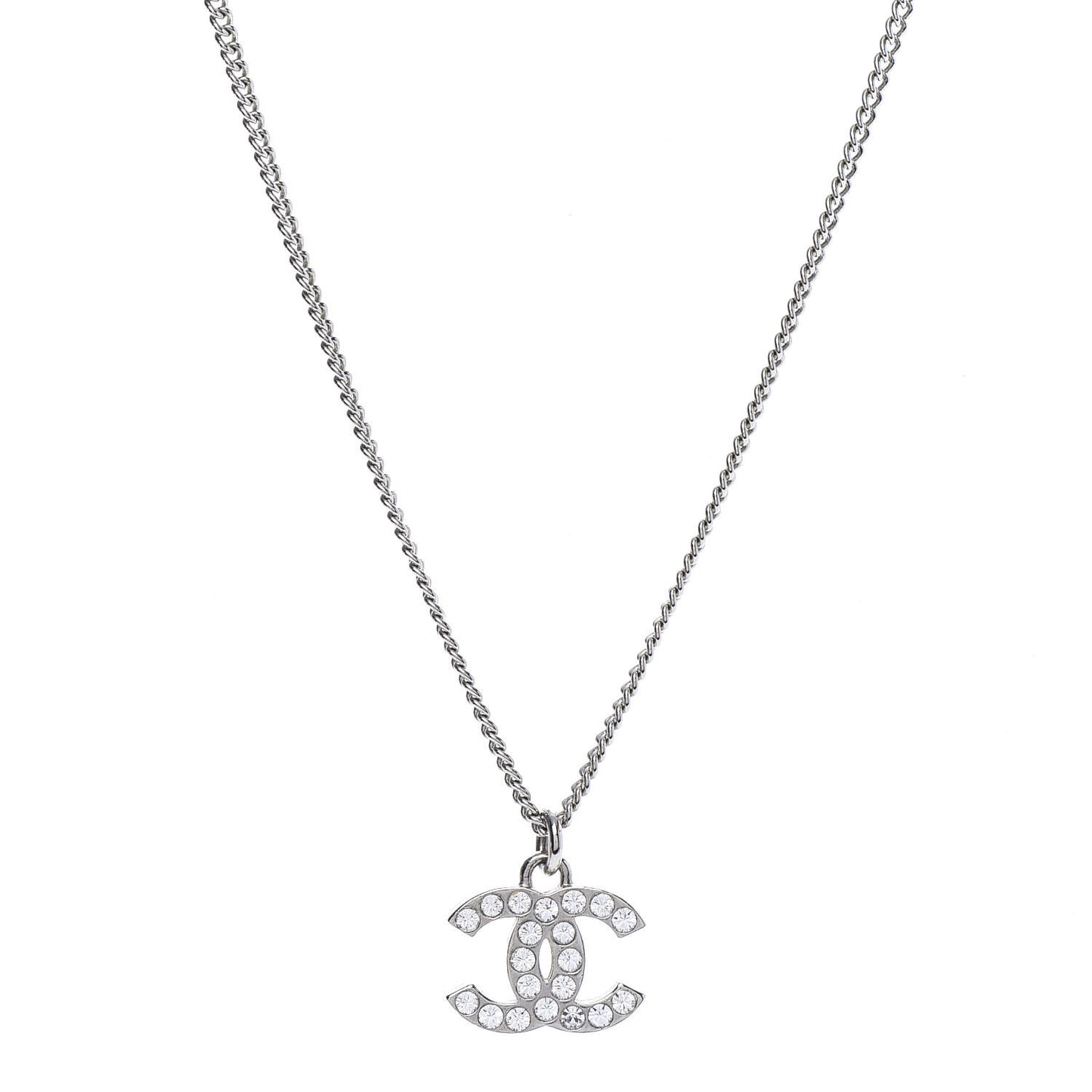 Crystal Timeless CC Necklace Silver