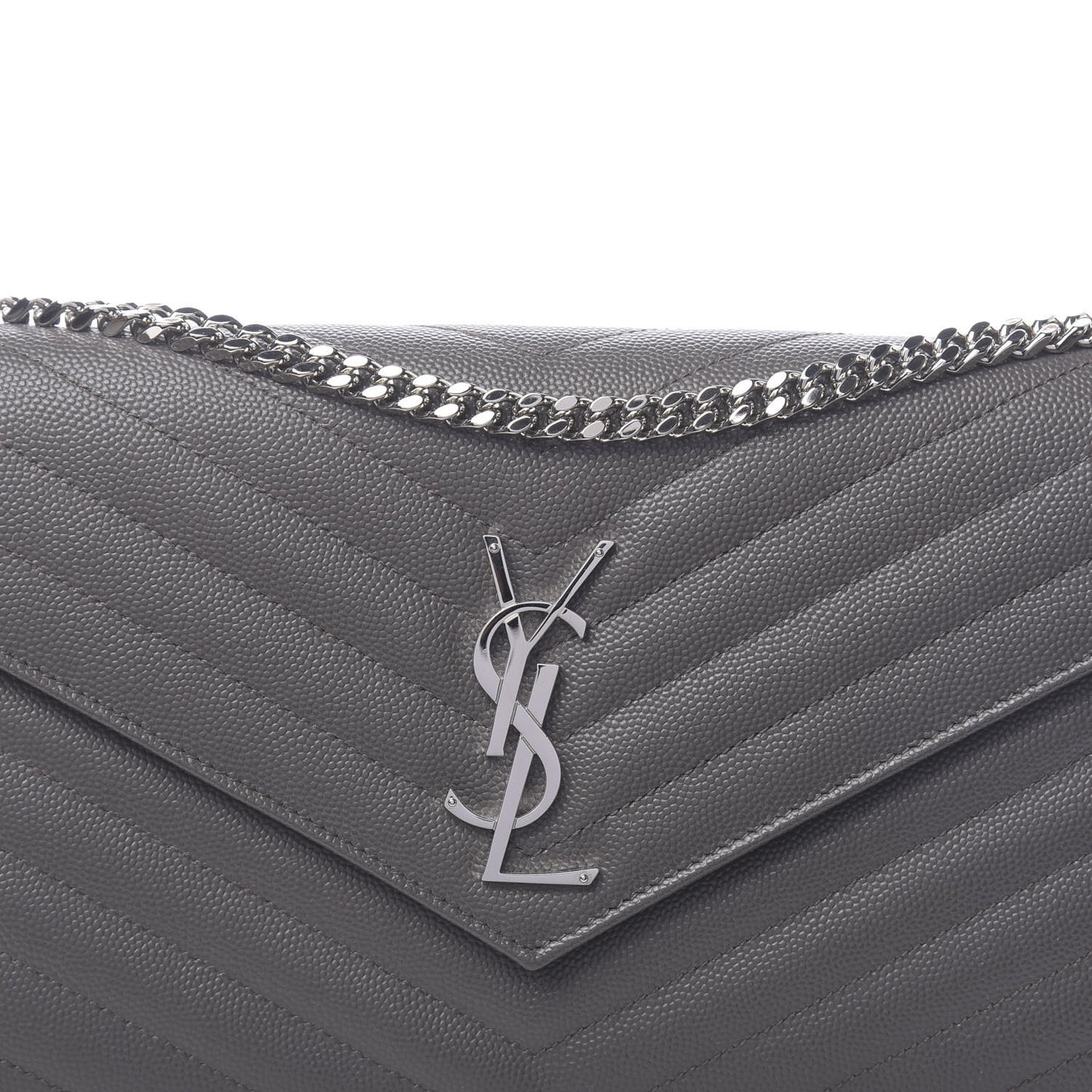 Grain De Poudre Matelasse Chevron Monogram Chain Wallet Earth