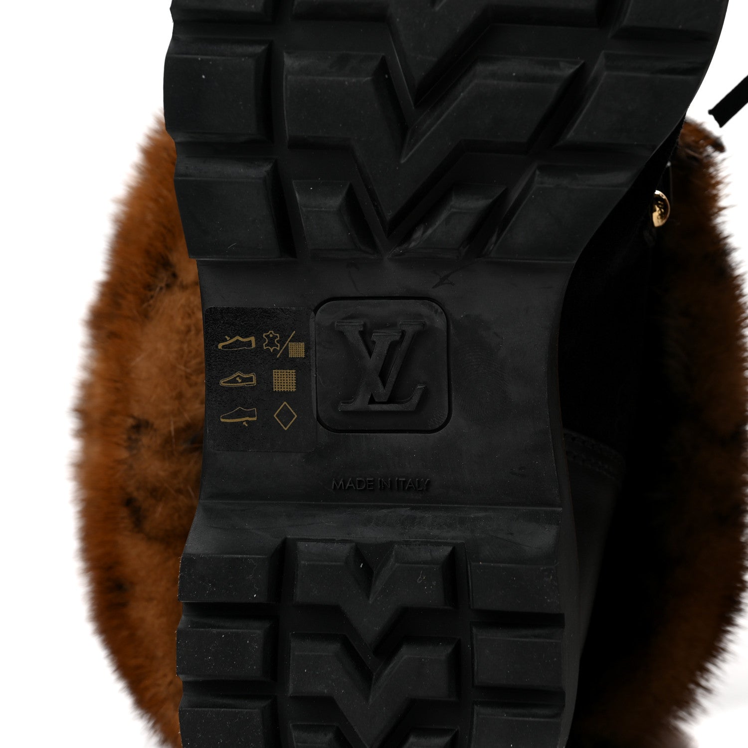 Louis Vuitton Calfskin Mink Fur LV Territory Ranger Combat Boots 40 Black 6 of 6