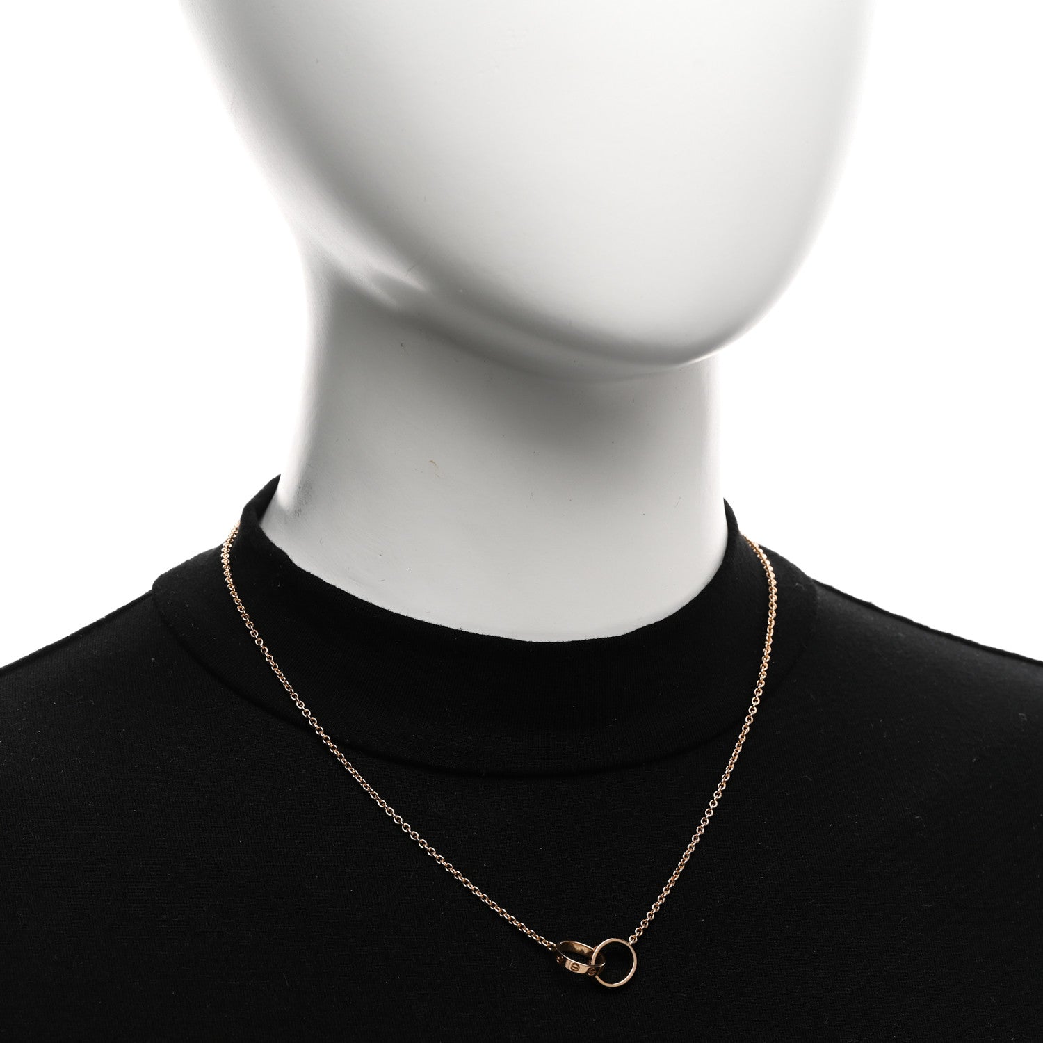 Cartier 18K Pink Gold Interlocking LOVE Necklace 2 of 5