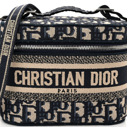 Christian Dior Oblique Small Diortravel Vanity Case With Shoulder Strap Blue 7 of 9