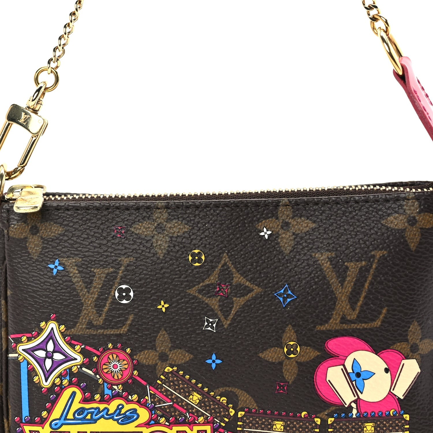 Louis Vuitton Monogram 2020 Christmas Animation Roller Coaster Mini Pochette Accessories Pivoine 6 of 8