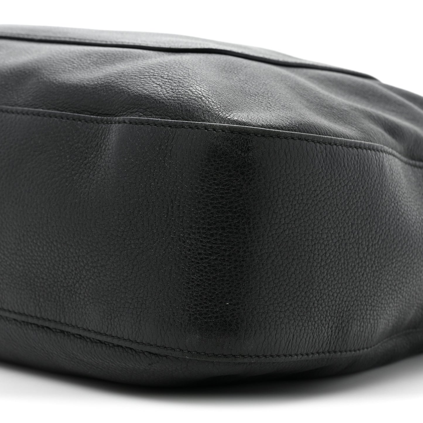 Vitello Daino Medium Pocket Hobo Bag Black