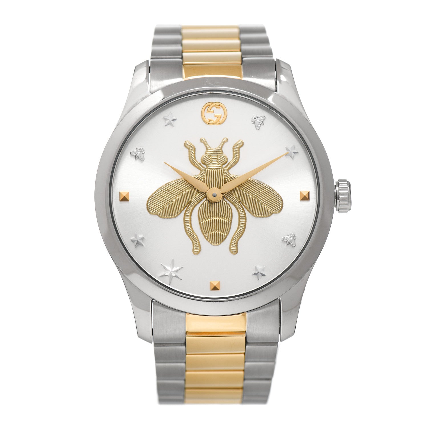 Gucci Stainless Steel 38mm G-Timeless Two Tone Bee Quartz Watch 1 of 5