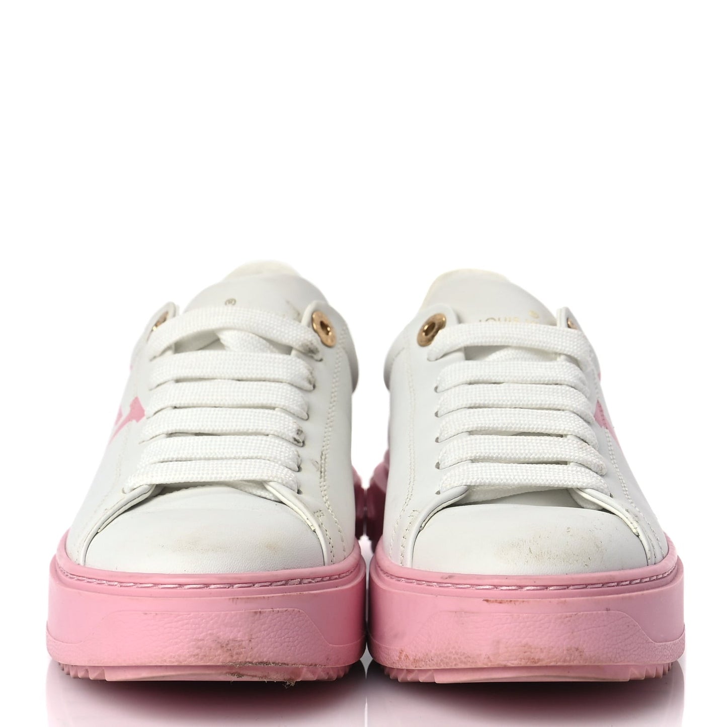 Monogram Time Out Sneakers 36 White Pink