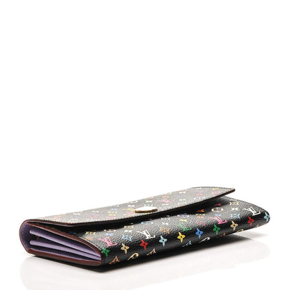 Louis Vuitton Monogram Multicolor Sarah Wallet Black Violet 4 of 7