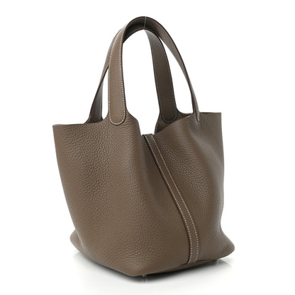 Hermes Taurillon Clemence Picotin Lock 22 MM Etoupe 5 of 11