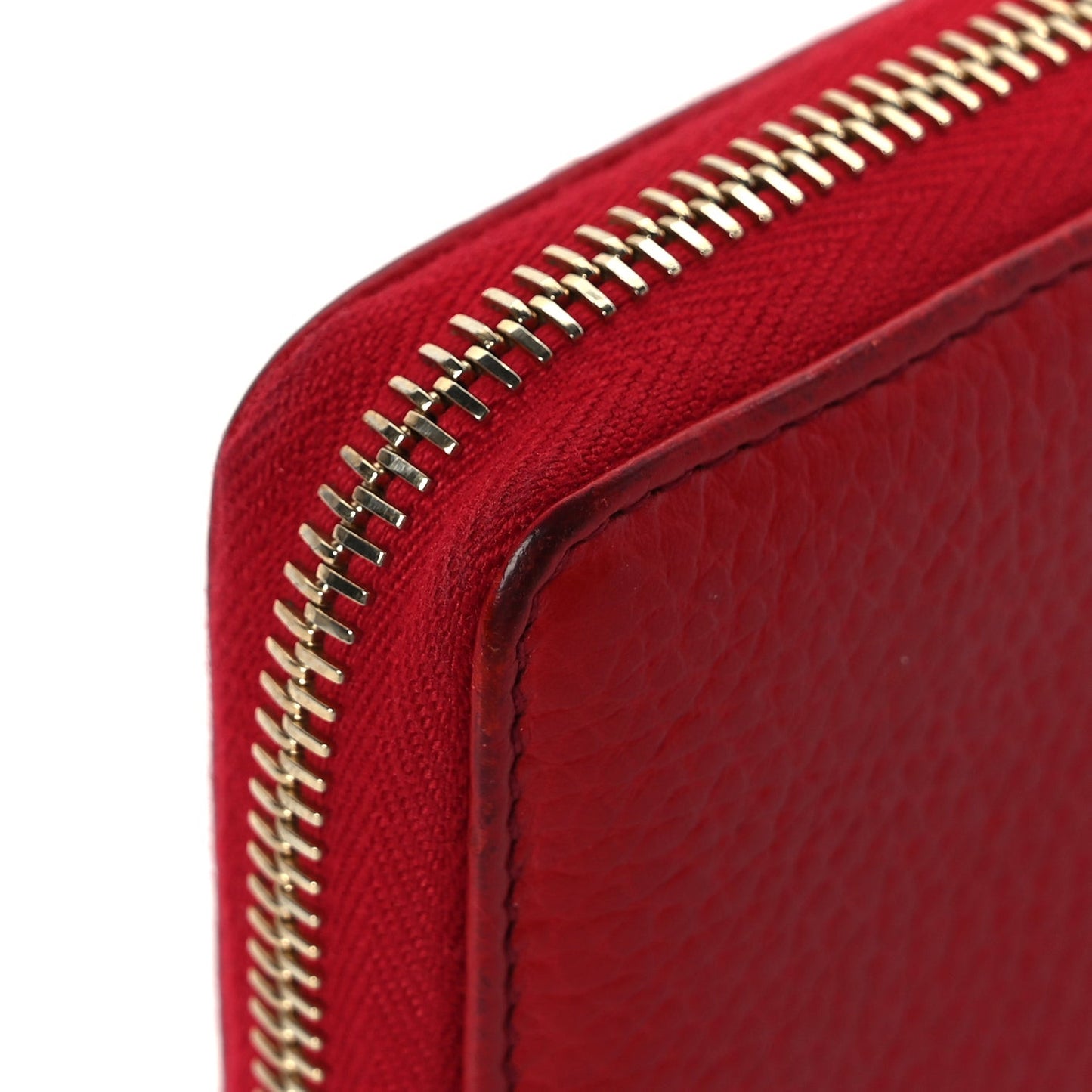 Pebbled Calfskin Soho Zip Around Wallet Red