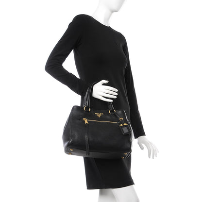 Prada Vitello Phenix Shopping Tote Black 3 of 9