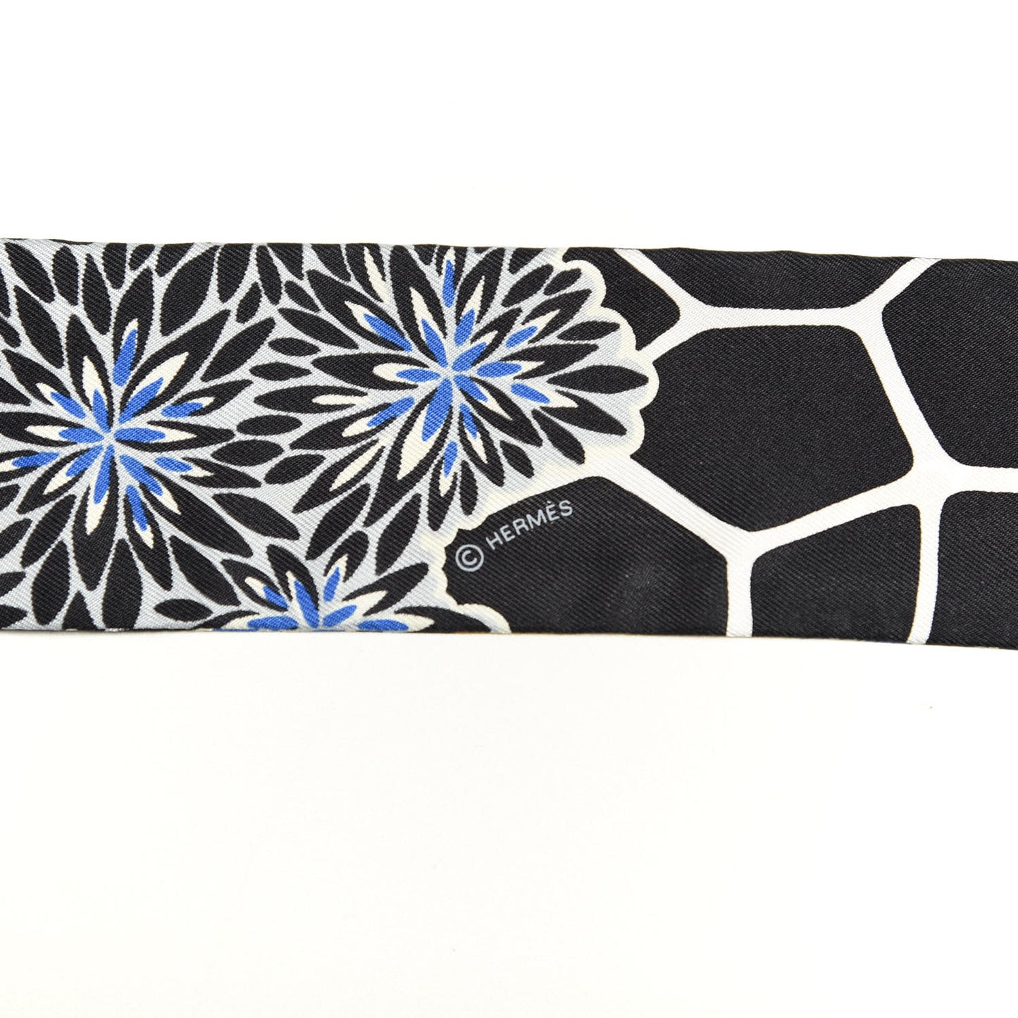 Silk The Three Graces Twilly Bleu Nuit Gold Black