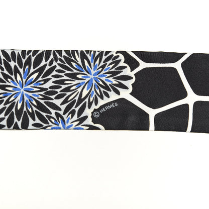 Hermes Silk The Three Graces Twilly Bleu Nuit Gold Black 3 of 5