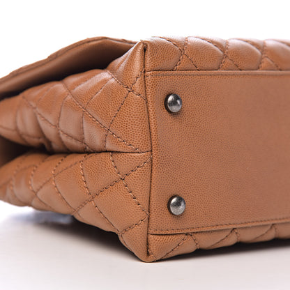 Chanel Caviar Quilted Small Coco Handle Flap Camel 8 of 13