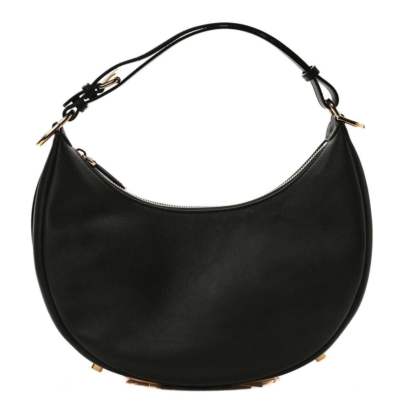 Vitello Grace Matte Small Fendigraphy Hobo Bag Black
