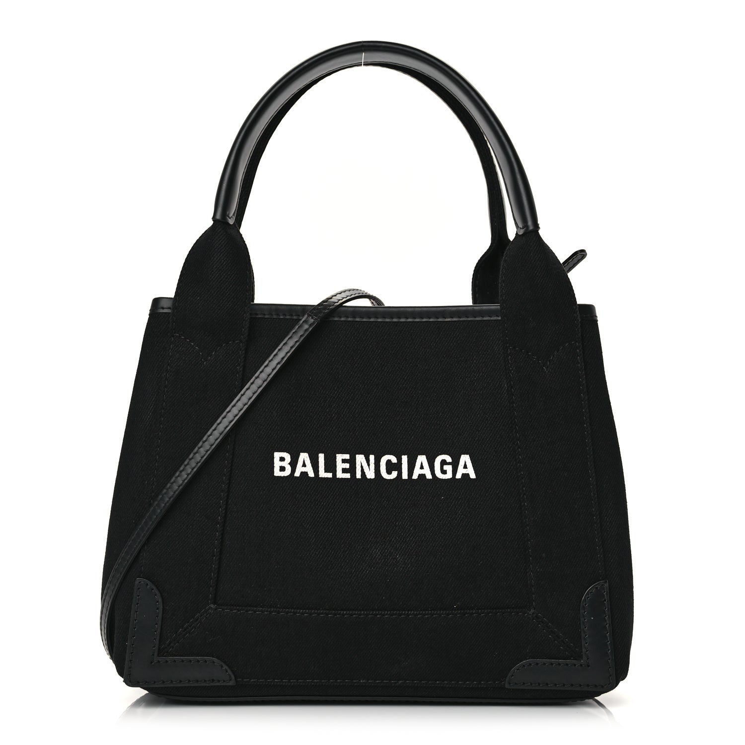 Balenciaga Cotton Canvas Calfskin Navy Cabas XS Black 1 of 10