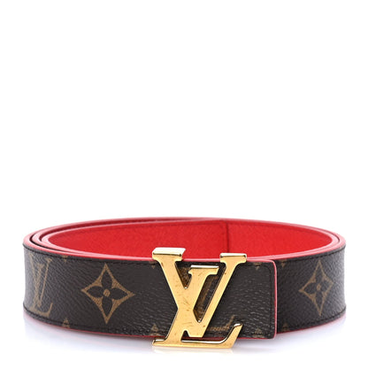 Louis Vuitton Calfskin Monogram 30mm LV Initiales Reversible Belt 85 34 Brown 1 of 5