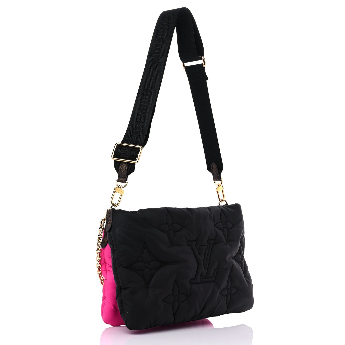 Econyl Monogram Pillow Maxi Multi Pochette Accessories Black Fuchsia