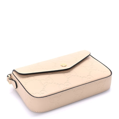Gucci Calfskin GG Super Mini Shoulder Bag  Beige 3 of 8