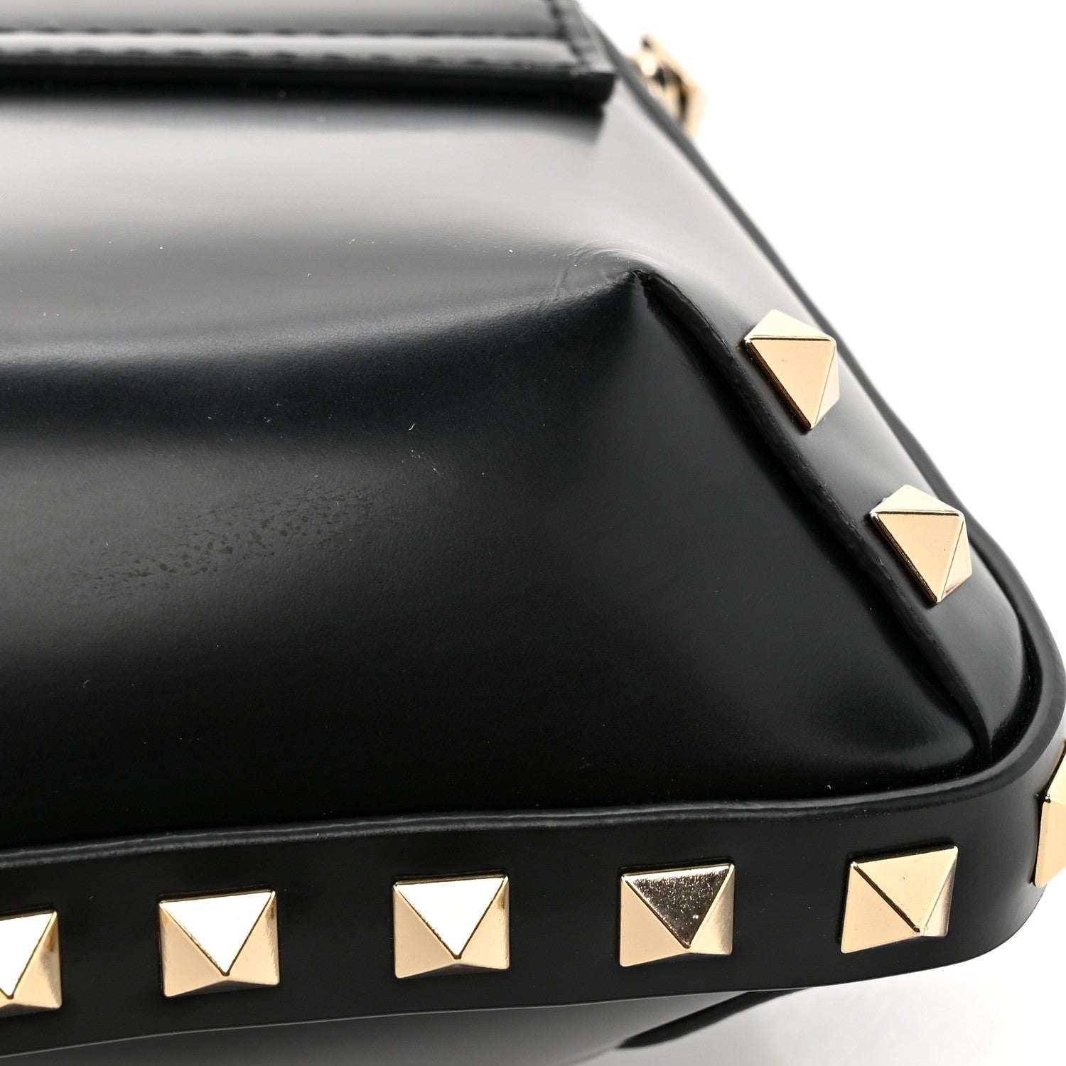 Valentino Garavani Brushed Calfskin Rockstud Flip Lock Chain Shoulder Bag Black 15 of 15