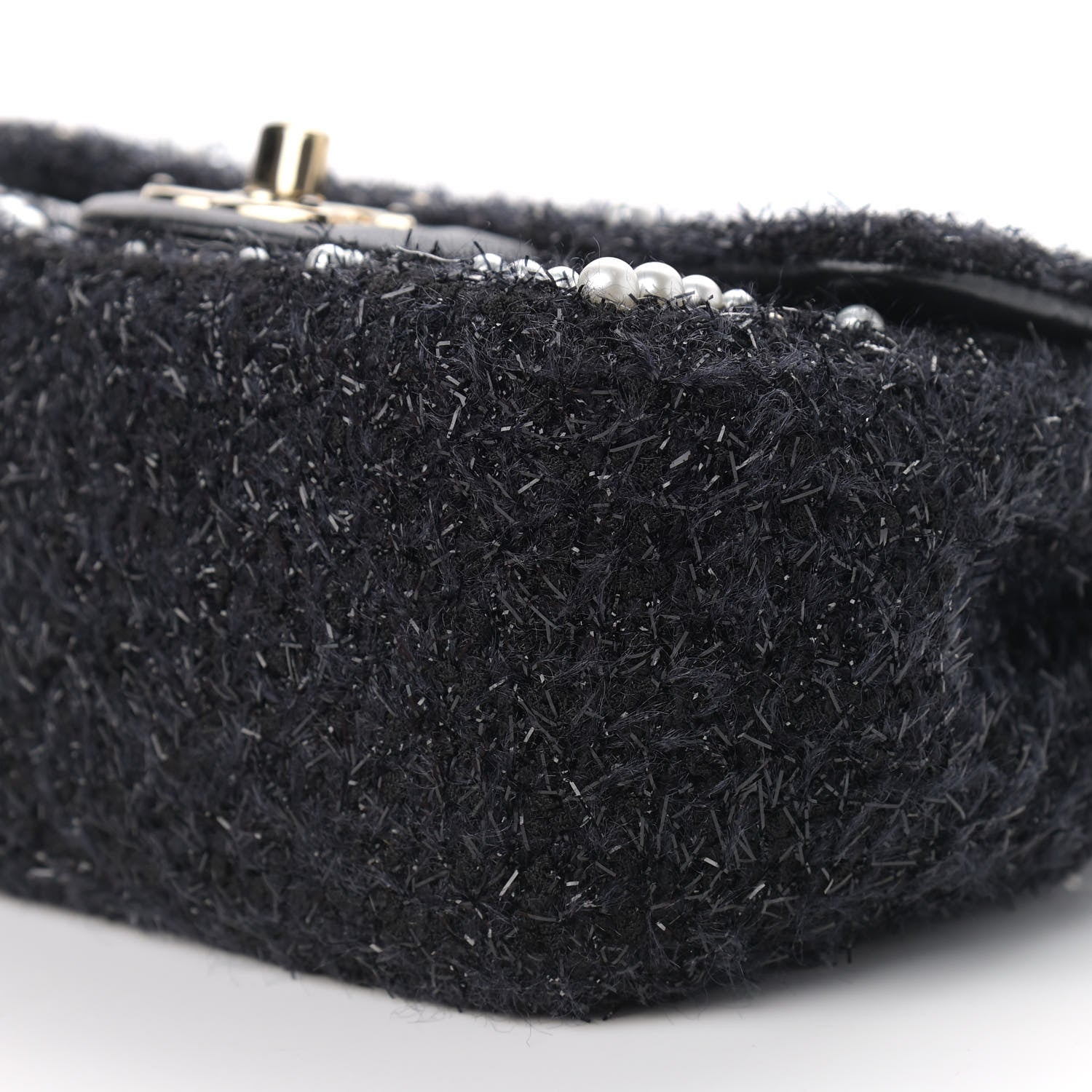 Chanel Tweed Pearl Mini Cosmos Flap Black 9 of 9