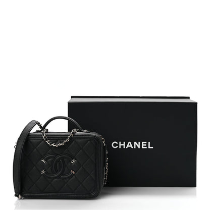 Chanel Caviar Quilted Small CC Filigree Vanity Case Black 10 of 10