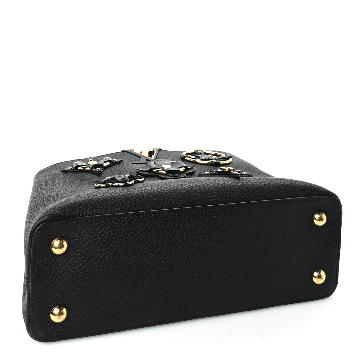 Taurillon Metallic Flowers Capucines PM Black