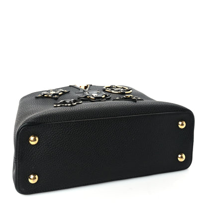 Louis Vuitton Taurillon Metallic Flowers Capucines PM Black 3 of 8