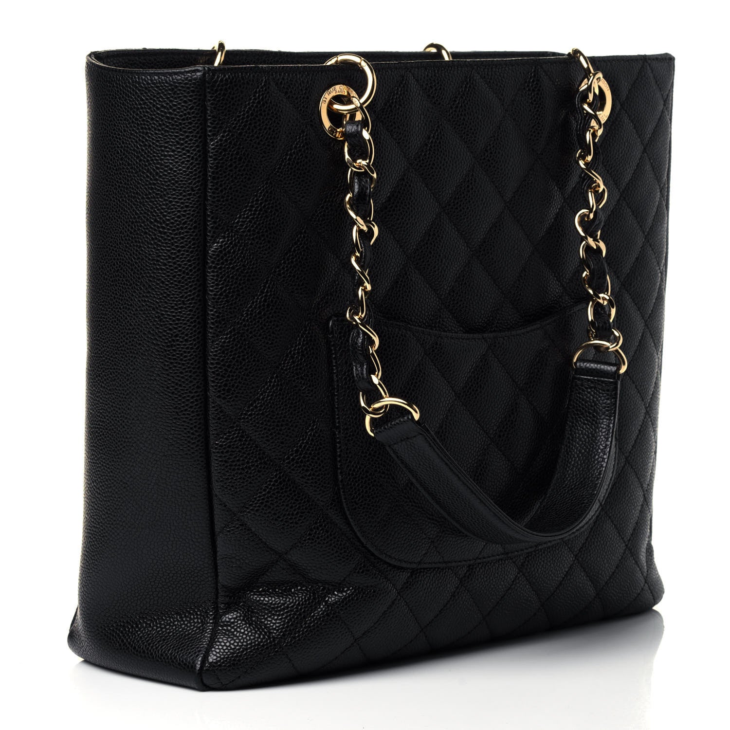 Chanel Caviar Quilted Vertical Grand Shopping Tote GST Black 2 of 4