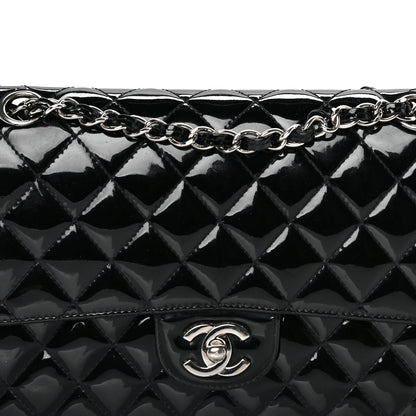 Chanel Patent Quilted Medium Double Flap Black 7 of 7