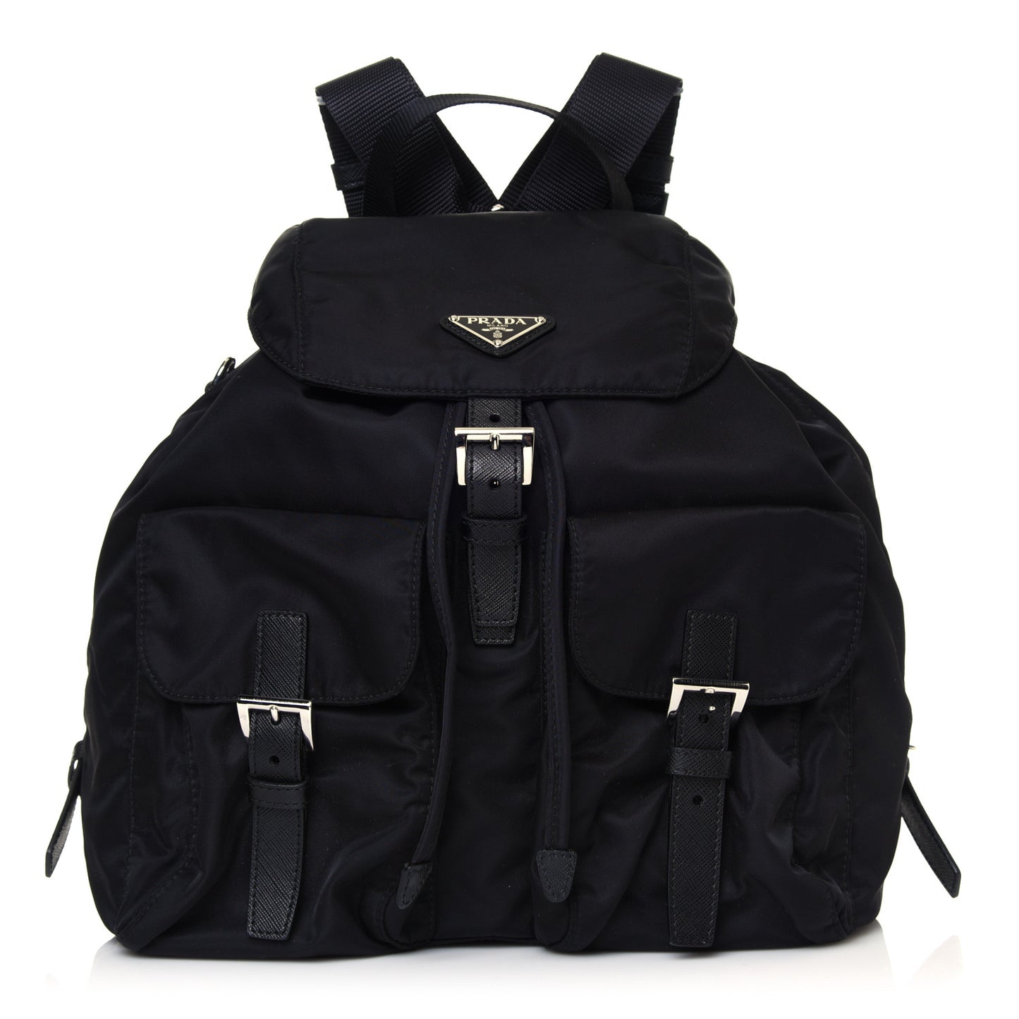 Tessuto Nylon Saffiano Medium Backpack Black