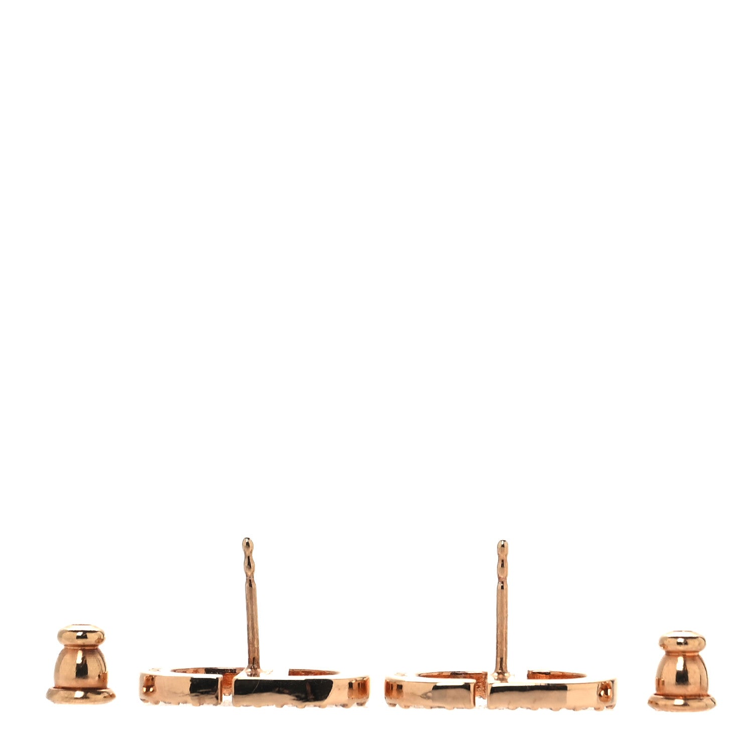 Christian Dior Crystal Petit CD Stud Earrings Rose Gold 3 of 5