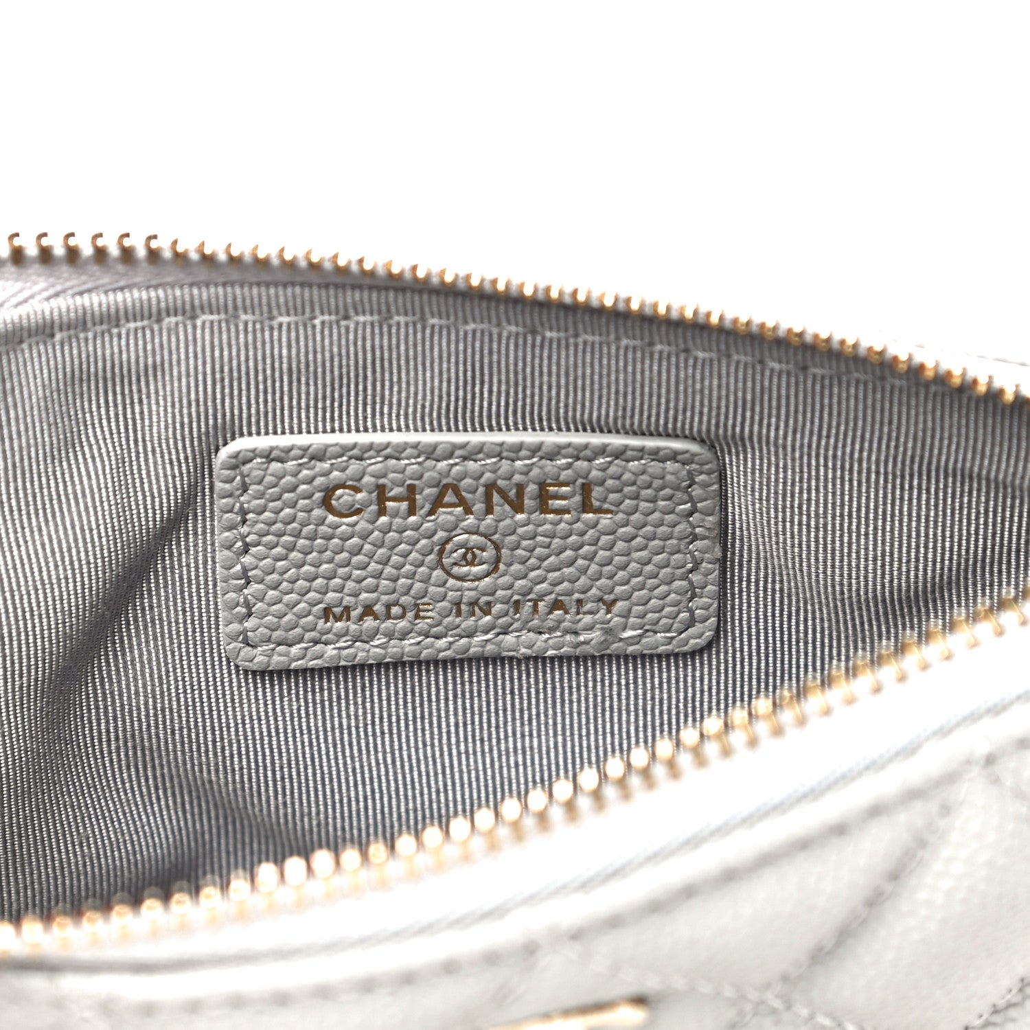 Chanel Caviar Quilted Small Cosmetic Case Grey 6 of 11