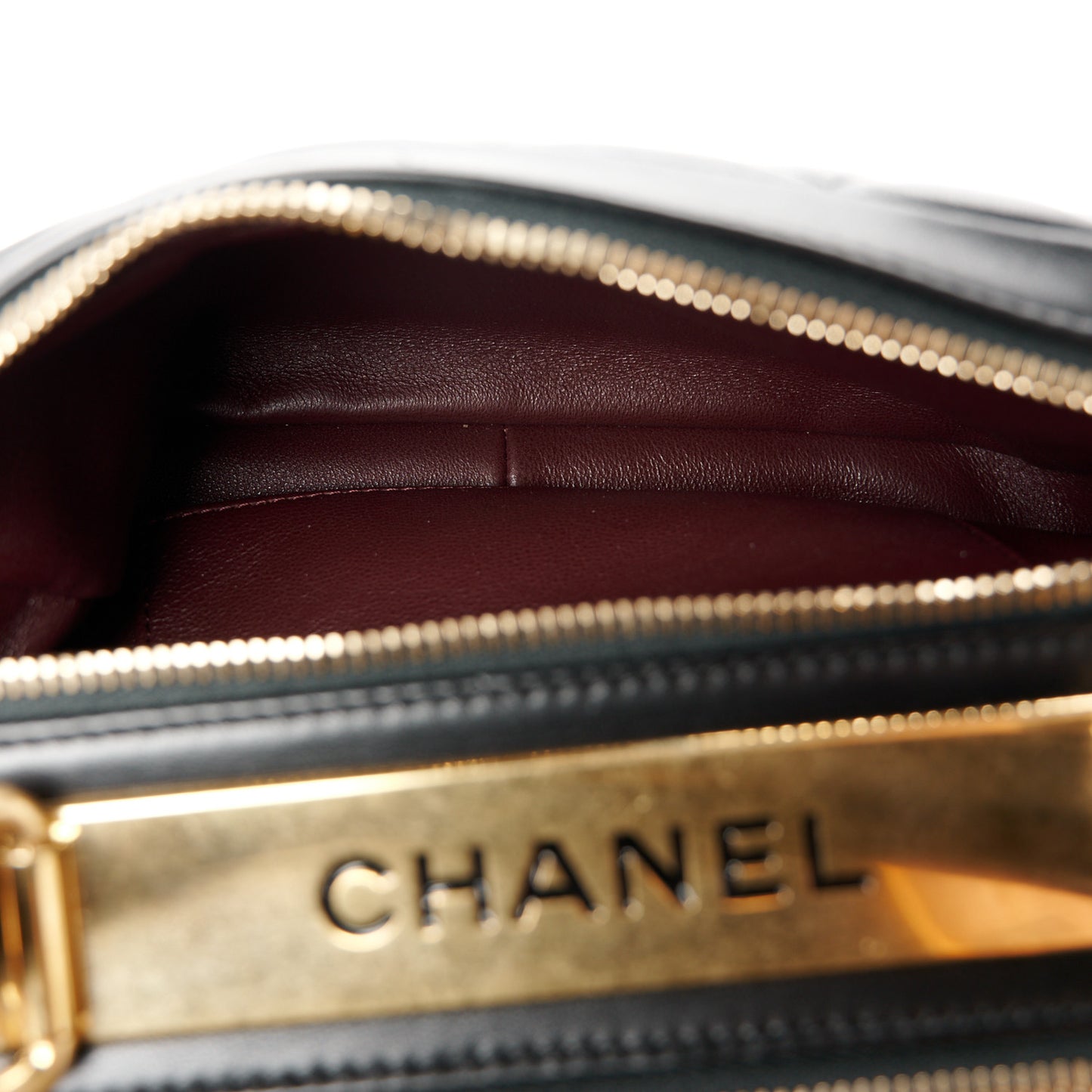 Lambskin Quilted Medium Trendy CC Bowling Bag Black