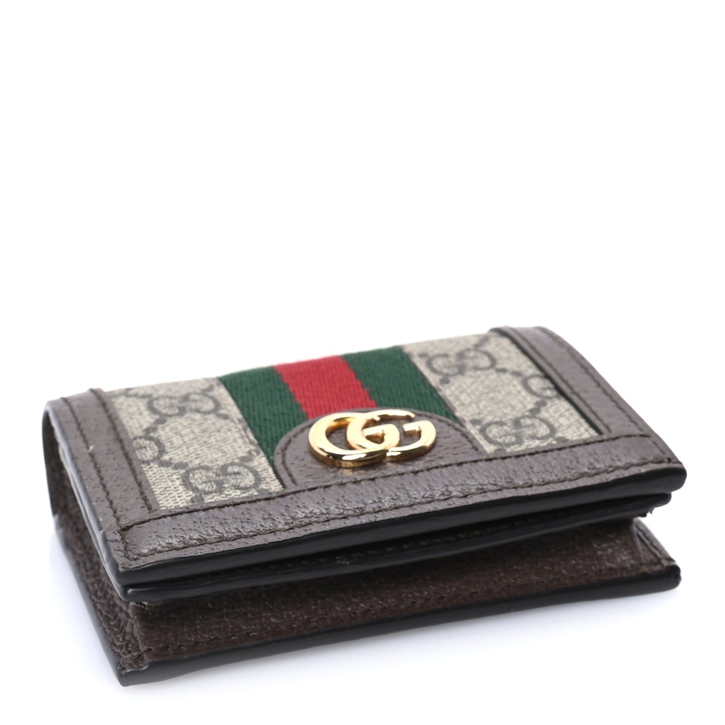 GG Supreme Monogram Web Ophidia Card Case Beige New Acero