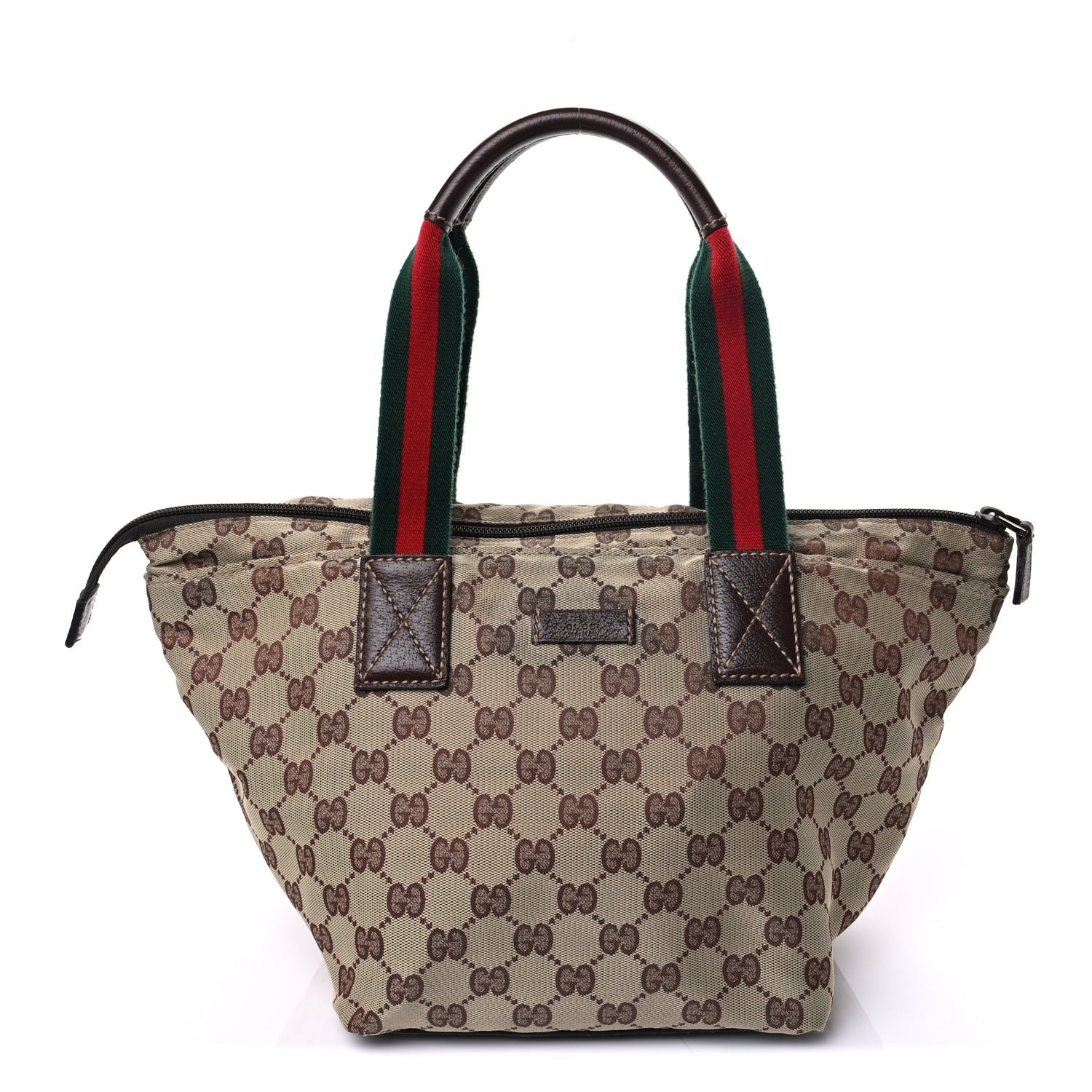 Gucci GG Monogram Small Web Handle Bucket Tote  Dark Brown 1 of 8