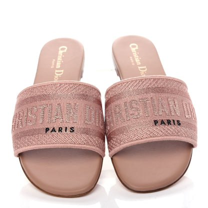 Christian Dior Cotton Embroidered Dway Mules Slide Sandals 35 Rose Des Vents 5 of 11