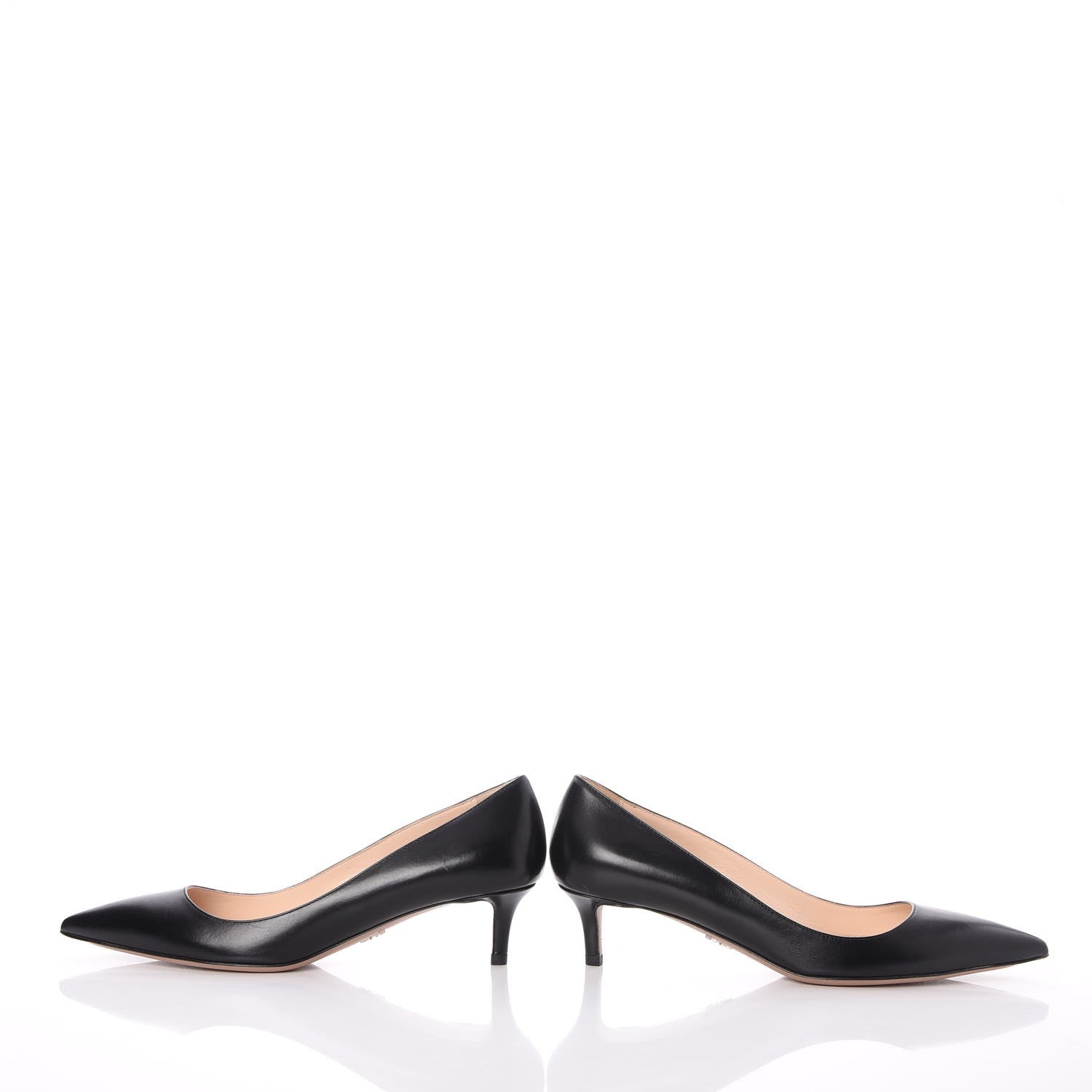 Prada Vitello Kitten Heels Pumps 36 Black 6 of 10