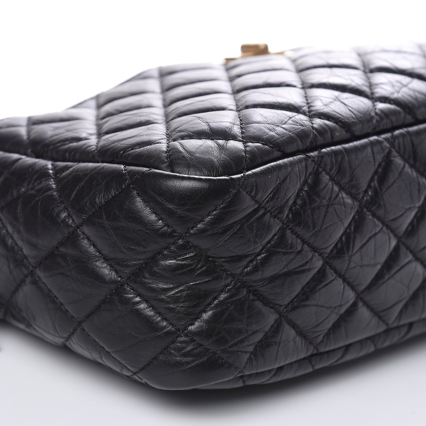 Aged Calfskin Quilted Medium Reissue Camera Case Black