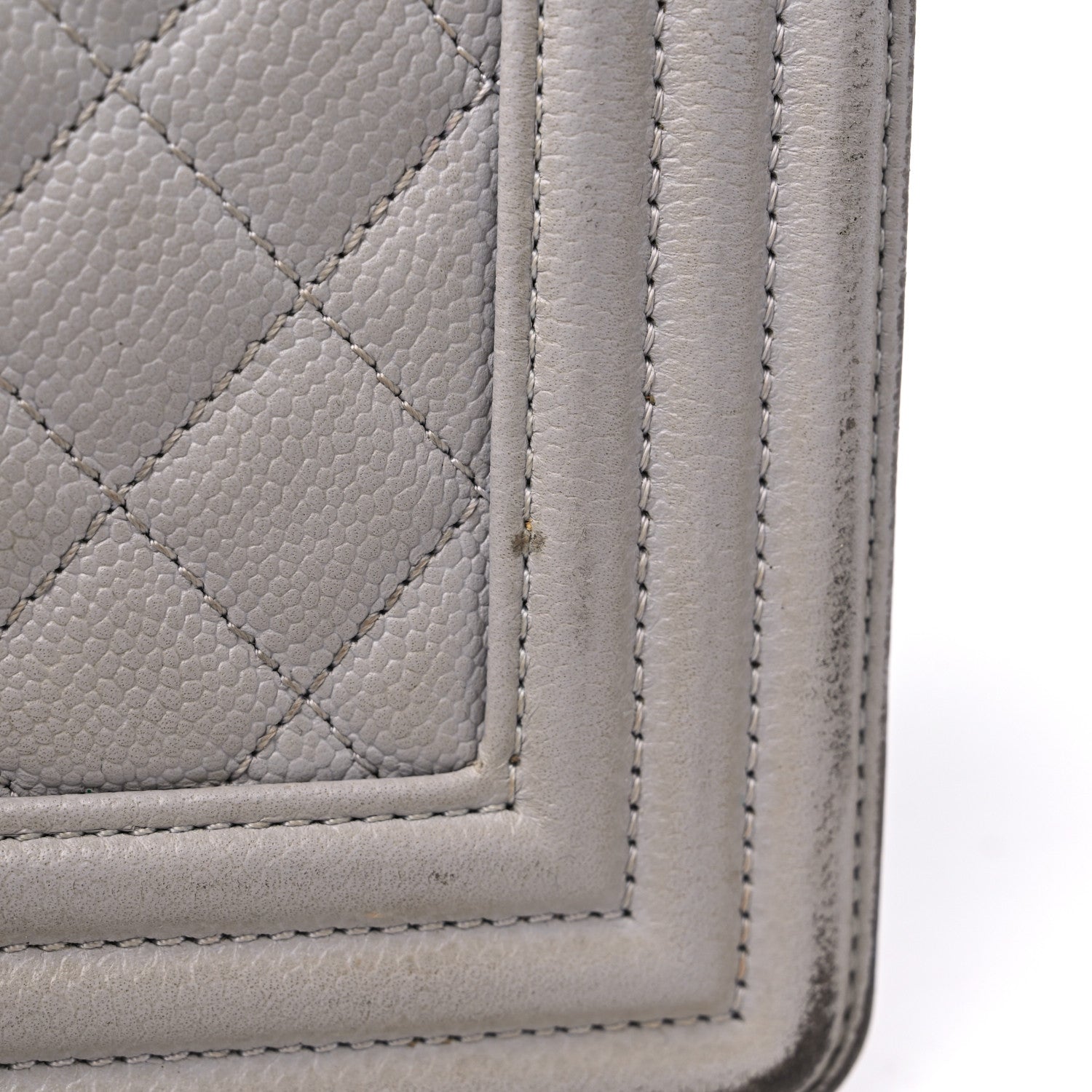 Chanel Caviar Quilted Medium Boy Flap Light Grey 19 of 20