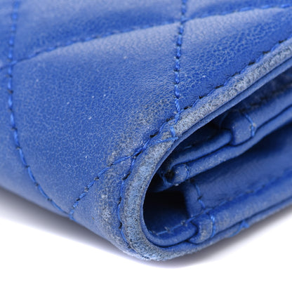 Chanel Lambskin Quilted Flap Card Holder Royal Blue 12 of 13