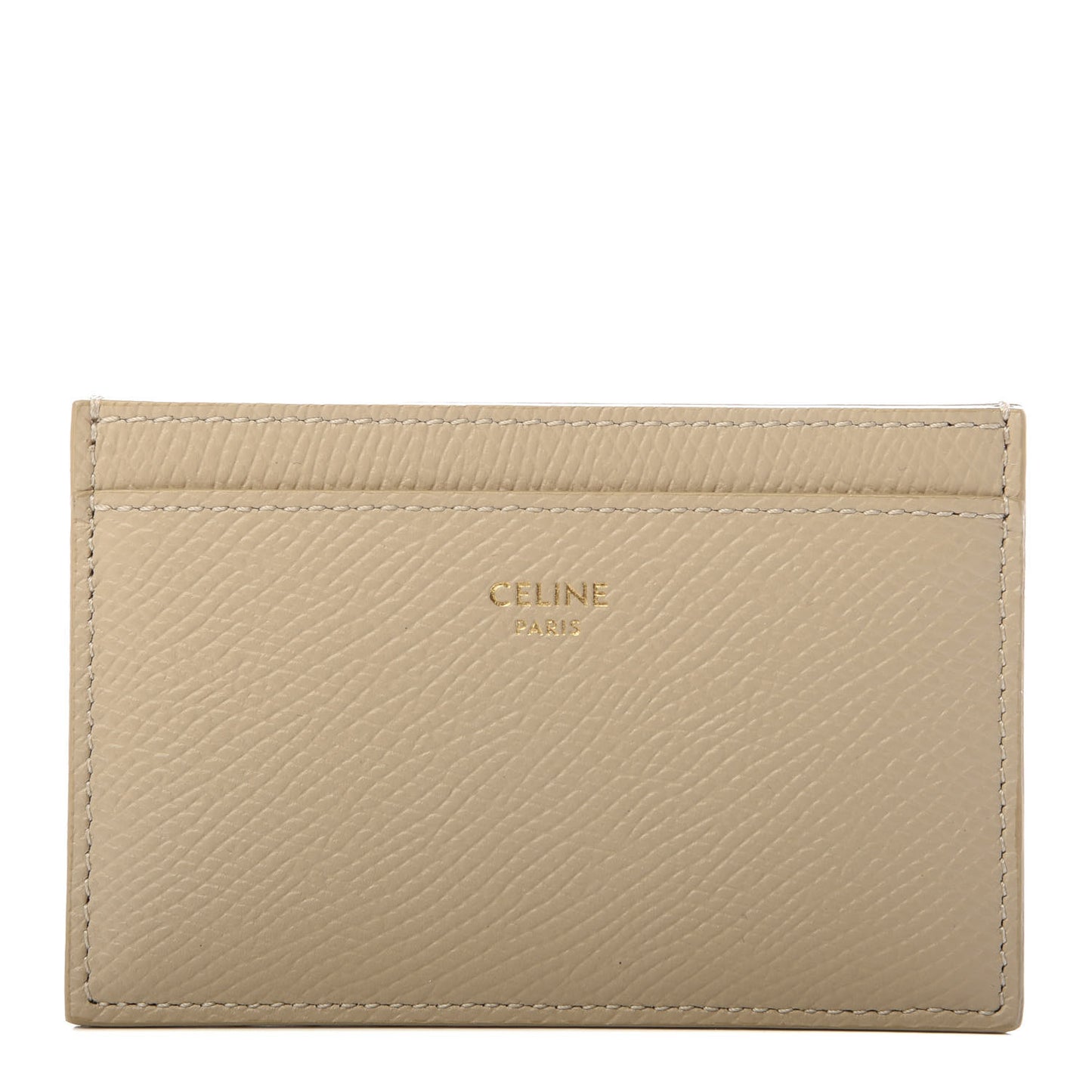 Grained Calfskin Card Holder Light Taupe