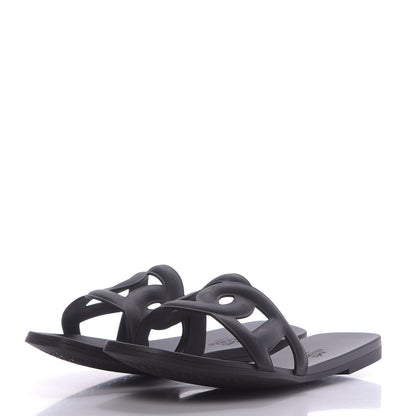Hermes Rubber Aloha Sandals 38 Black 3 of 9