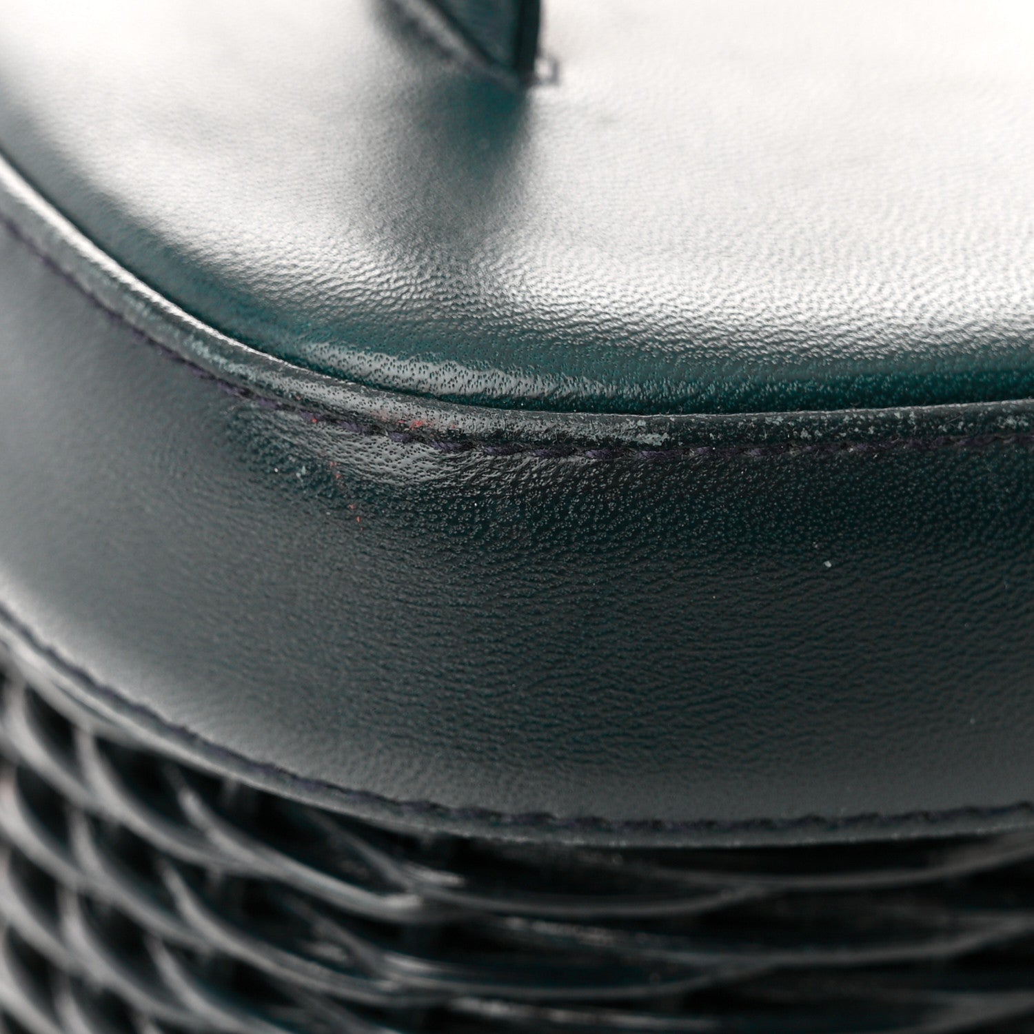 Chanel Lambskin Straw Basket Top Handle Bag Navy 14 of 15