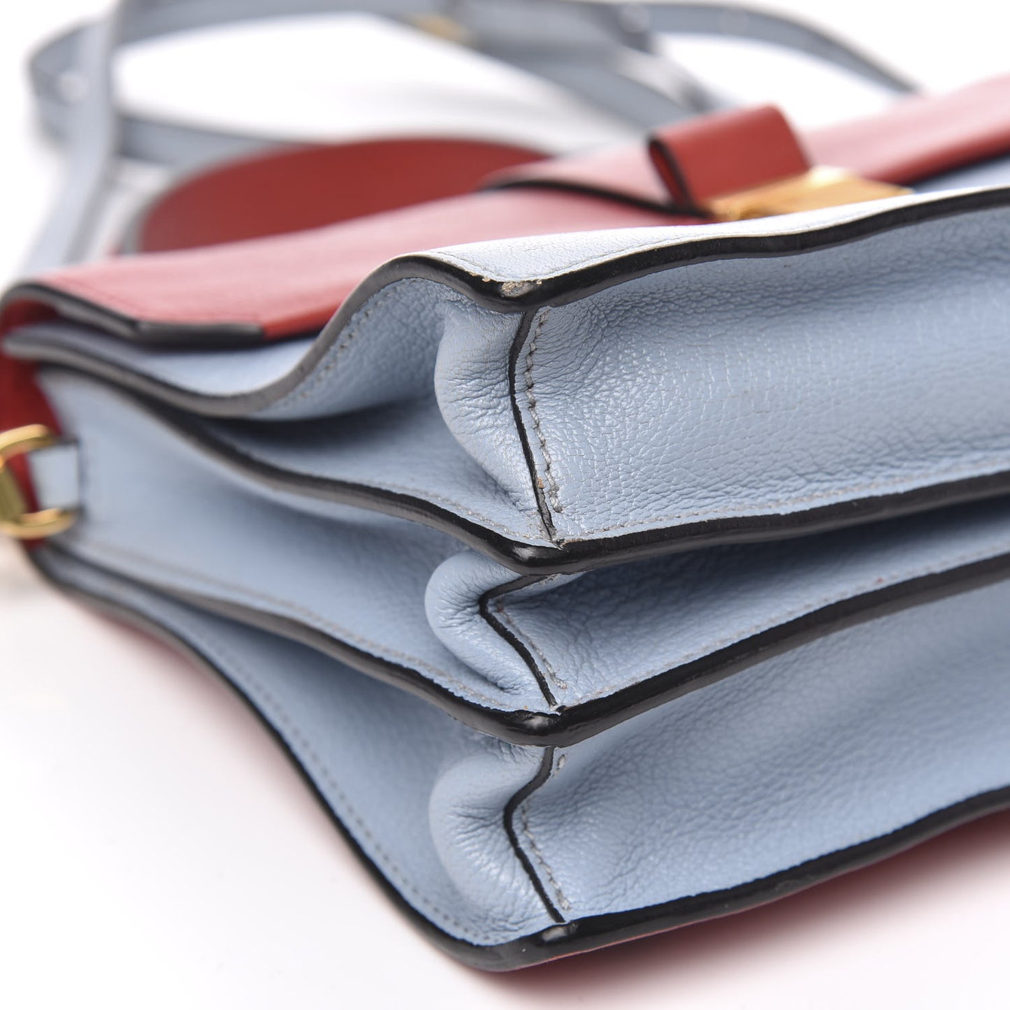 Goatskin Madras Top Handle Bag Rosso Cielo