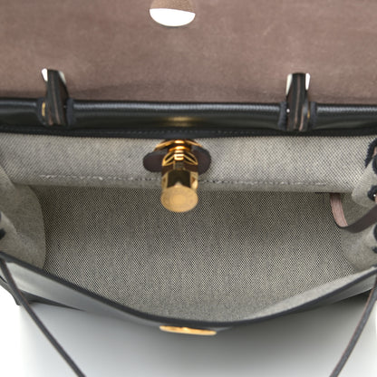 Hermes Toile H Berline Vache Hunter Herbag Zip PM 31 Black Ebene 6 of 14